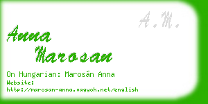anna marosan business card